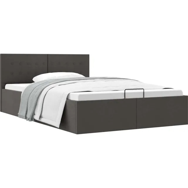 vidaXL Bedframe met hydraulische opslag stof donkergrijs 120x200 cm