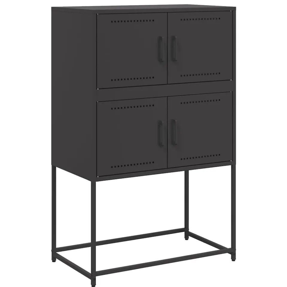 vidaXL Dressoir 68,5x38,5x107 cm staal zwart