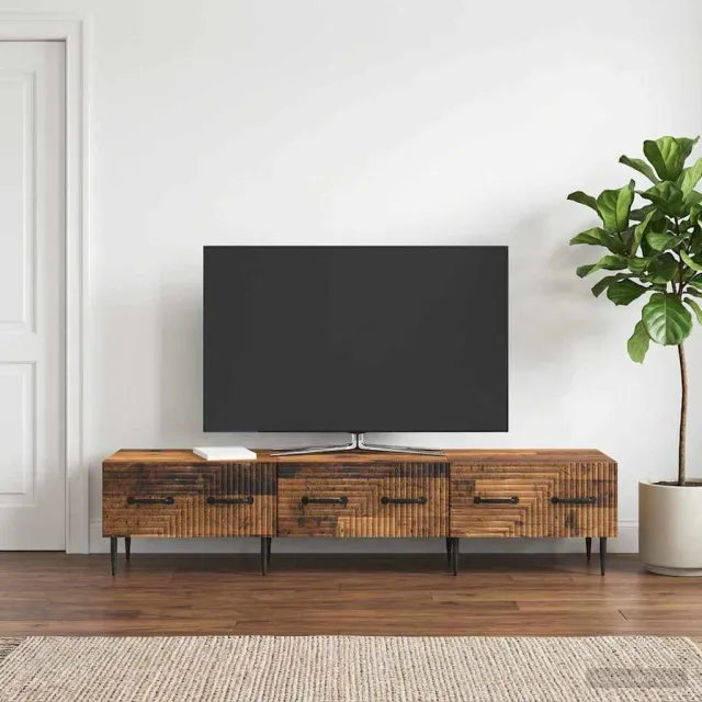 vidaXL TV-kast met lade Oud hout 147 x 34,5 x 30 cm Bewerkt hout bruin, foto 2