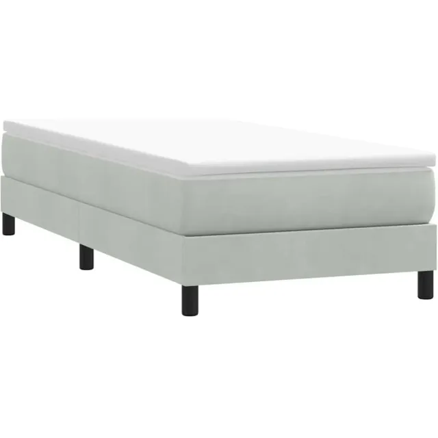 vidaXL Boxspring zonder matras fluweel lichtgrijs 100x210 cm