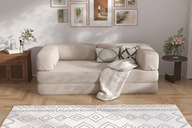 Trendimo Bank Sofa Bed Slaapbank CREAM Logeerbed Zetelbed