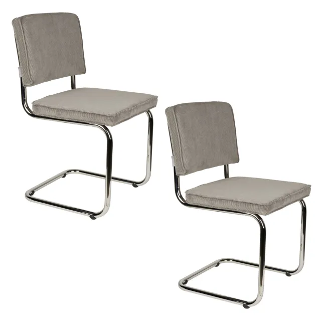 Zuiver Ridge Rib eetkamerstoel licht grijs