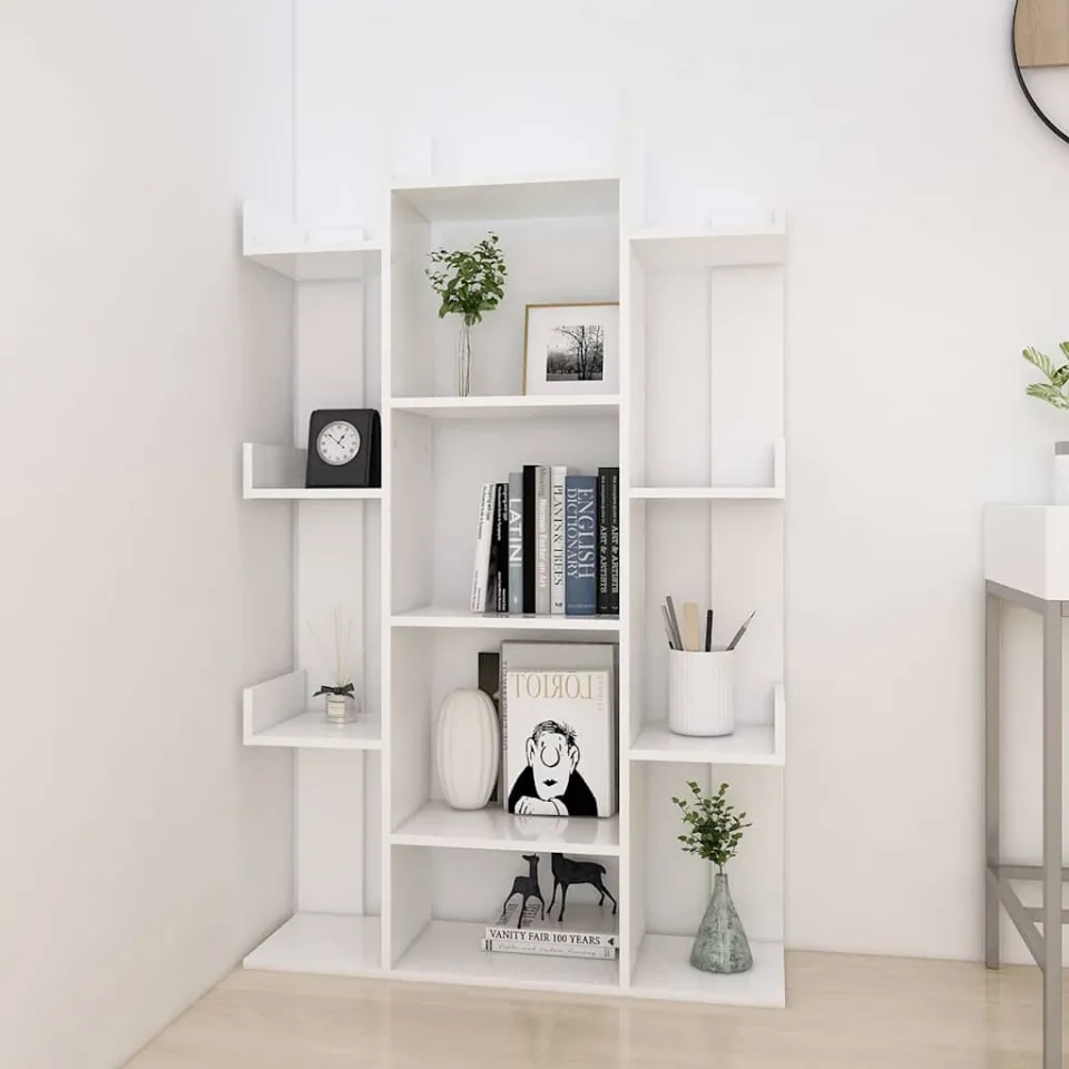 vidaXL Boekenkast 86x25,5x140 cm bewerkt hout wit, foto 4