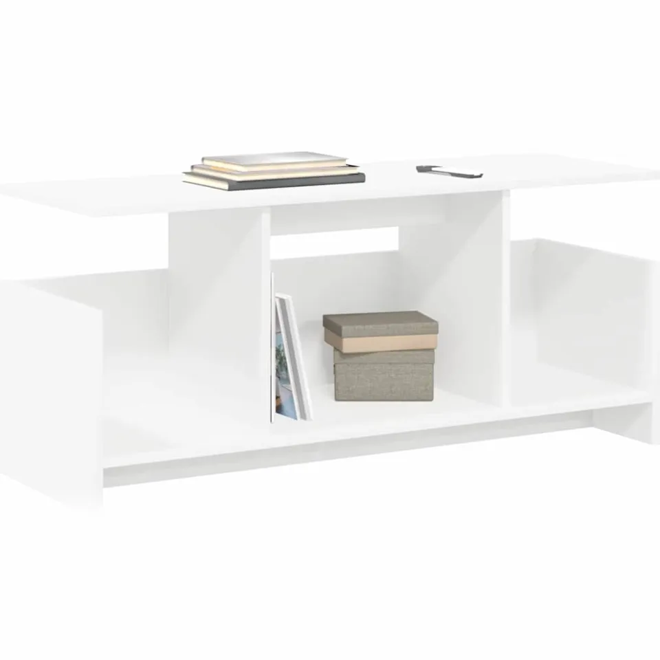 vidaXL TV-standaard 102 x 35 x 45 cm Wit Bewerkt hout