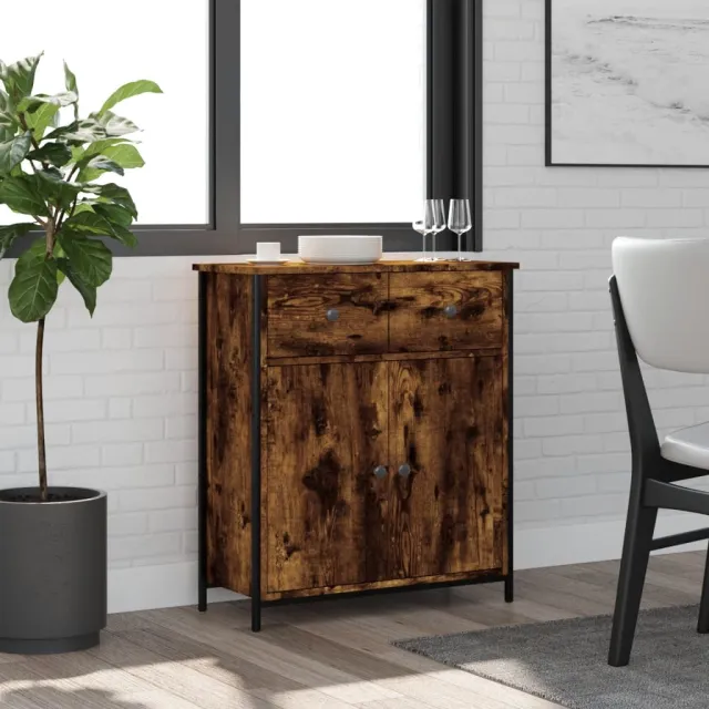 vidaXL Dressoir 70x30x80 cm bewerkt hout gerookt eikenkleurig, foto 2