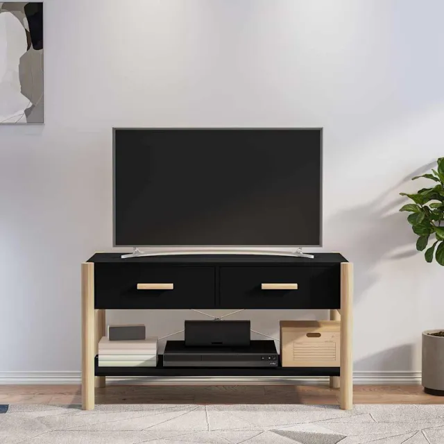 vidaXL Tv-meubel 82x38x45 cm bewerkt hout zwart, foto 2