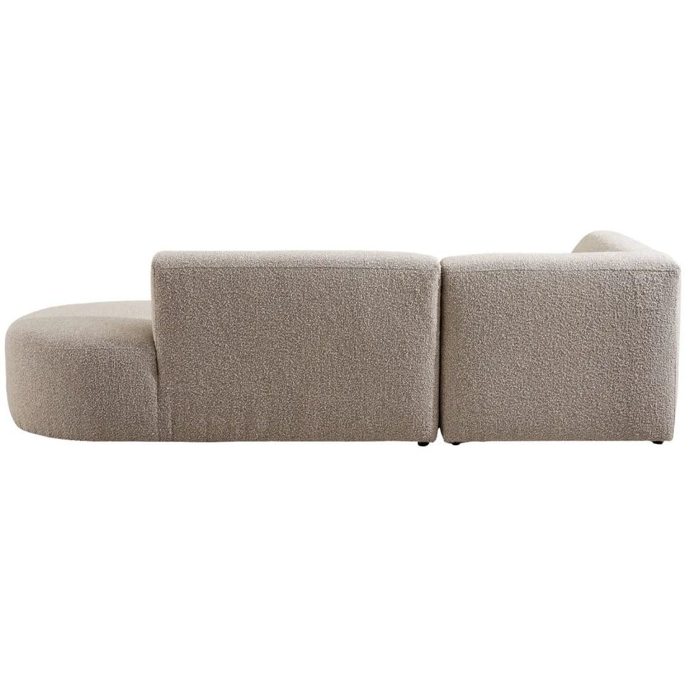 NOUS Living bouclé hoekbank Arles met ronde hoek - beige, foto 4