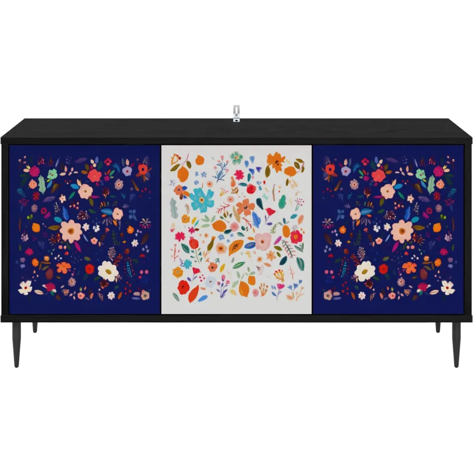 vidaXL Tv-meubel MAINZ 102 x 33 x 51 cm Zwart eiken Bewerkt hout, foto 4