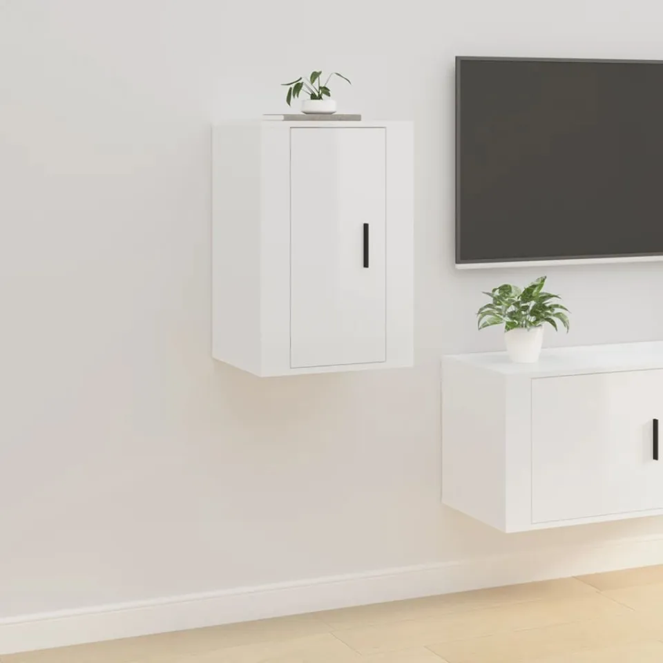 vidaXL Tv-wandmeubels 2 st 40x34,5x60 cm hoogglans wit, foto 4