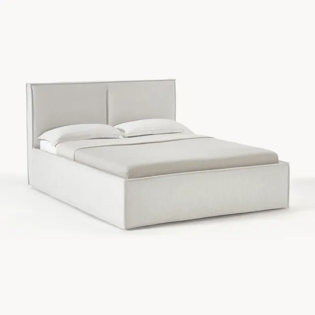 Westwing Collection Gestoffeerd bed Dream Taupe