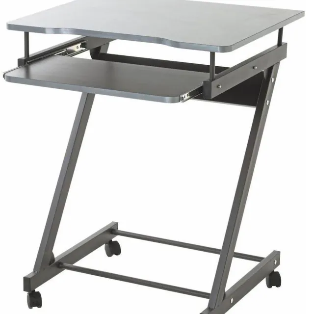 RFWR Moderne Computertafel op Wielen - Antraciet, 60 cm Breed, 75 cm Hoog, 49 cm Diep