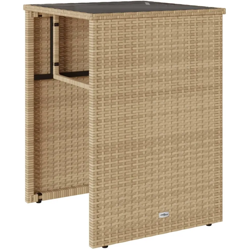 vidaXL 3-delige Bistroset met kussens poly rattan beige, foto 4