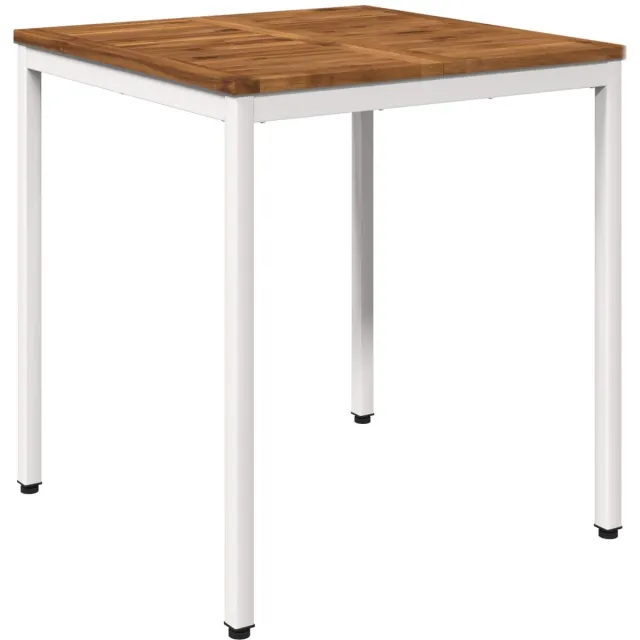 vidaXL Tuin - Eettafel - NAARDEN - Natuurlijk - en - Wit - 70 - x - 68,5 - x - 75 - cm
