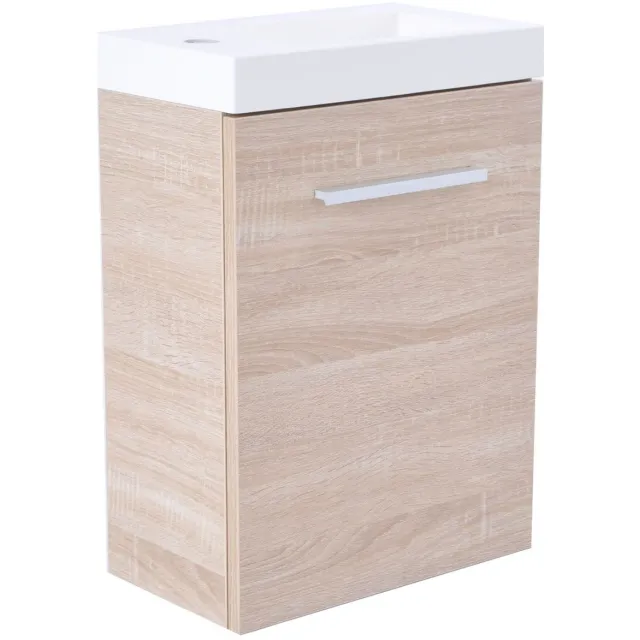 Wiesbaden Fonteinkast Vision met Mineraalmarmer Fontein 40cm Licht Eiken