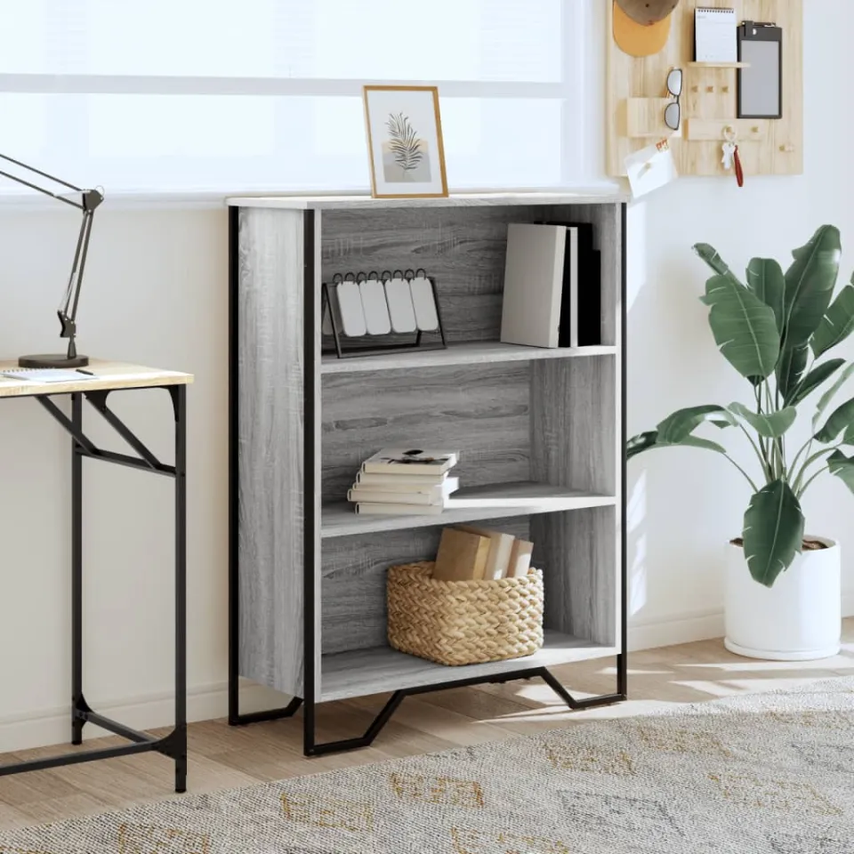 vidaXL Boekenkast 80x31x106 cm bewerkt hout grijs sonoma eikenkleurig, foto 2