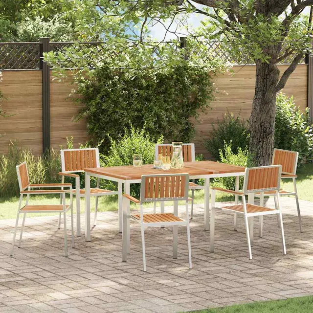 vidaXL Buiten eettafelset 7 st 150 x 90 x 75 cm bruin, foto 2