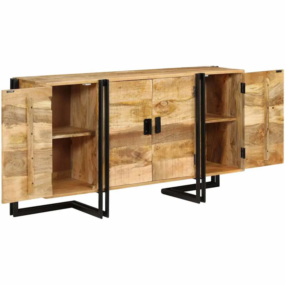 vidaXL Dressoir 150x40x80 cm massief mangohout bruin, foto 4