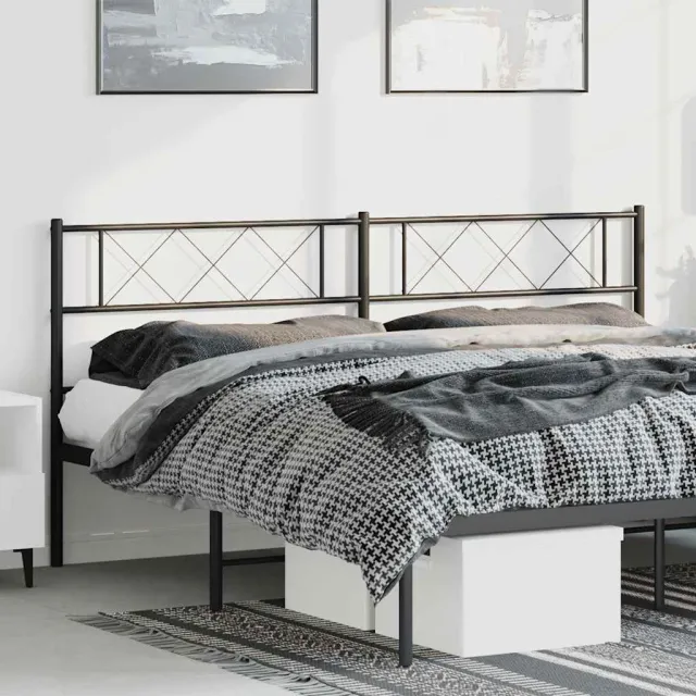 vidaXL Vervangend hoofdbord 193 cm metaal zwart