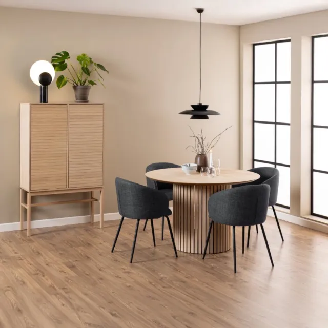 Giga Living Eettafel Klevik - Rond Naturel - Ø120x75cm Wit