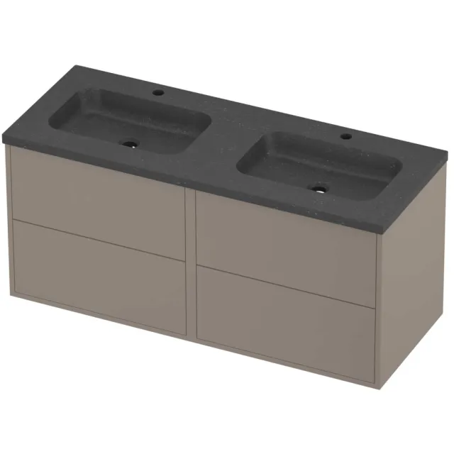 Proline Rollo Badmeubelset Hardsteen Elegant Dubbel 2 Gaten 120x46x54 cm Blue Stone Clay Beige