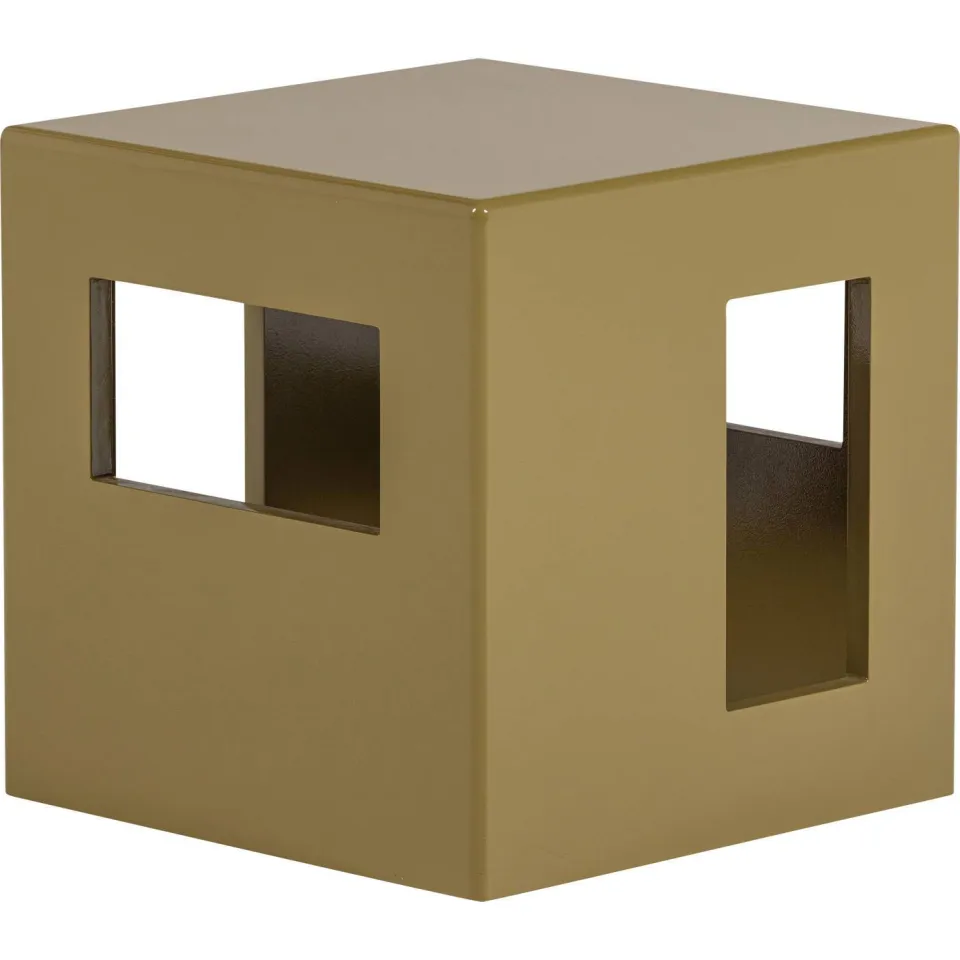 vtwonen Modern bijzettafel vierkant goudkleurig honey yellow