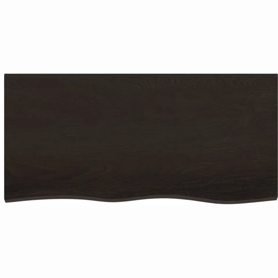 vidaXL Tafelblad 100x50x(2-4)cm behandeld eikenhout donkerbruin