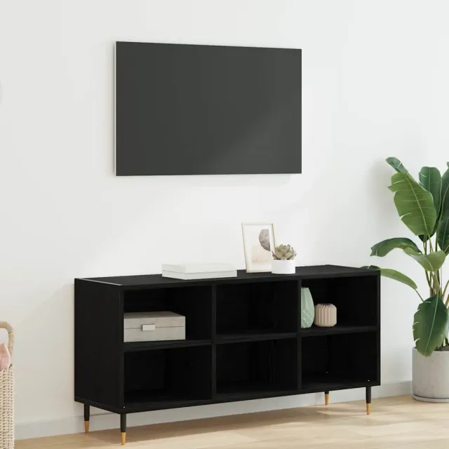 vidaXL TV-kast 103,5 x 30 x 50 cm Zwart Eiken Bewerkt hout, foto 2