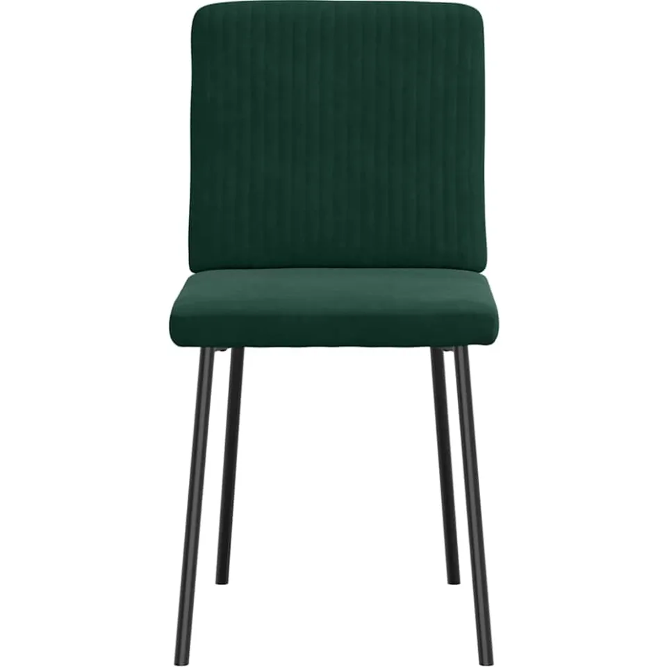 vidaXL Eetkamerstoelen 2 st fluweel donkergroen groen, foto 4