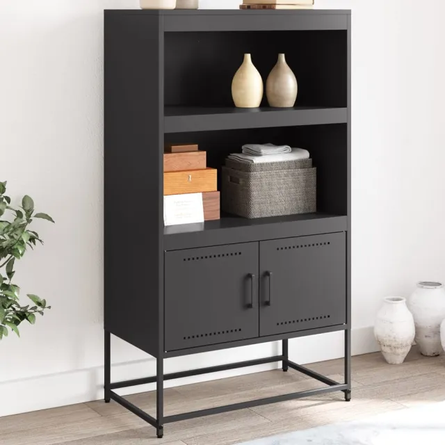 vidaXL Hoge kast 68,5x38,5x123,5 cm staal zwart, foto 2