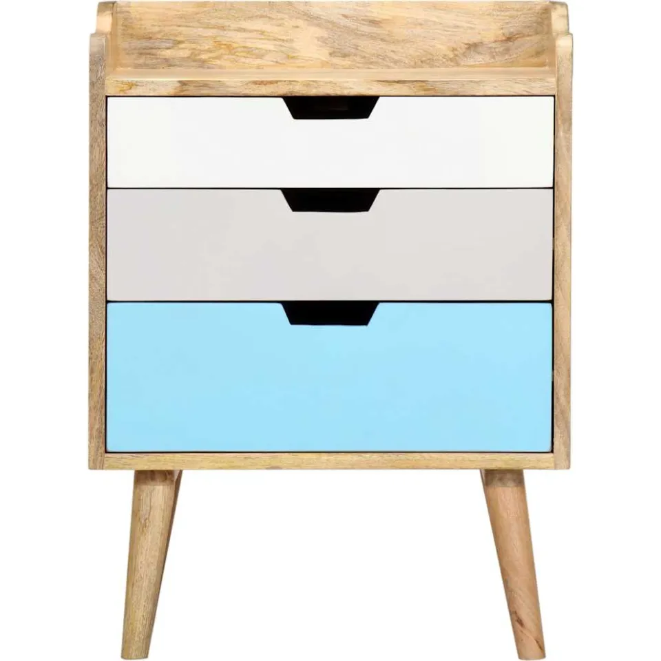 vidaXL Nachtkastje 47x35x63 cm massief mangohout meerkleurig, foto 4