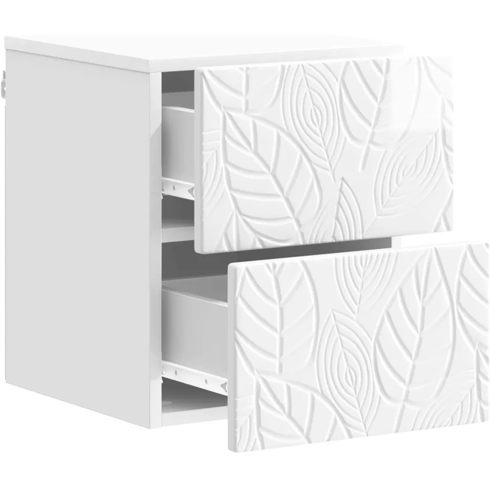 vidaXL Wandbeugel Bedkast Hoogglans Wit 34,5 x 33 x 40 cm Bewerkt hout