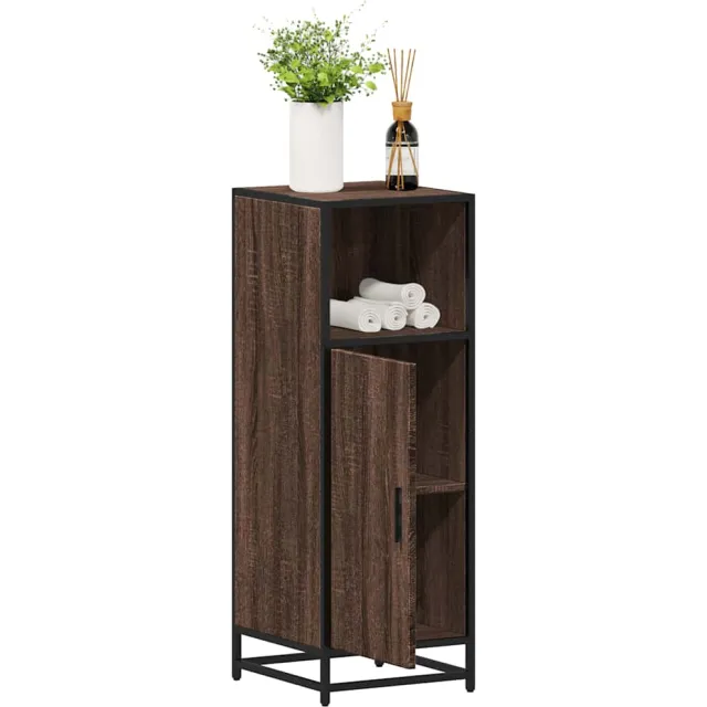 vidaXL Badkamerkast 35x37,5x100 cm bewerkt hout bruin eikenkleur