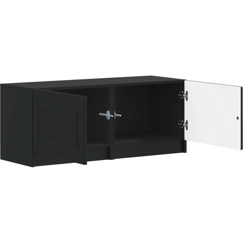 vidaXL Tv-meubel Zwart Bewerkt hout