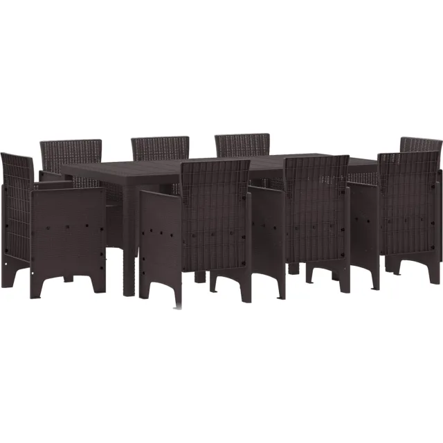 vidaXL Tuin eettafelset 9 st Bruin Polypropyleen