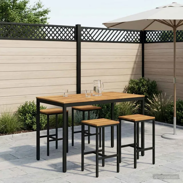 vidaXL Tuinbar Tafel NAARDEN Whitewash en zwart 147 x 88,5 x 105 cm, foto 2