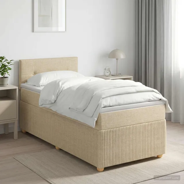 vidaXL Boxspringbed met matras Crèmekleurig 80 x 200 cm Stof