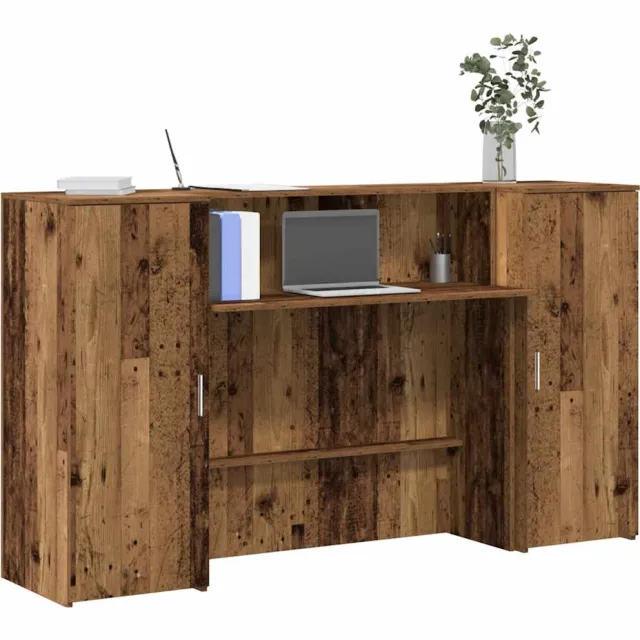 vidaXL Receptiebalie 180x50x103,5 cm bewerkt hout oud houtkleurig Bruin