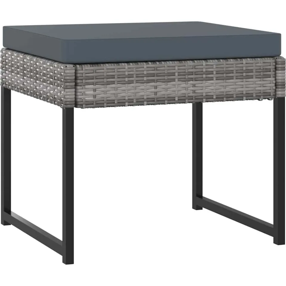 vidaXL 11-delige Tuinset met kussens poly rattan grijs, foto 4