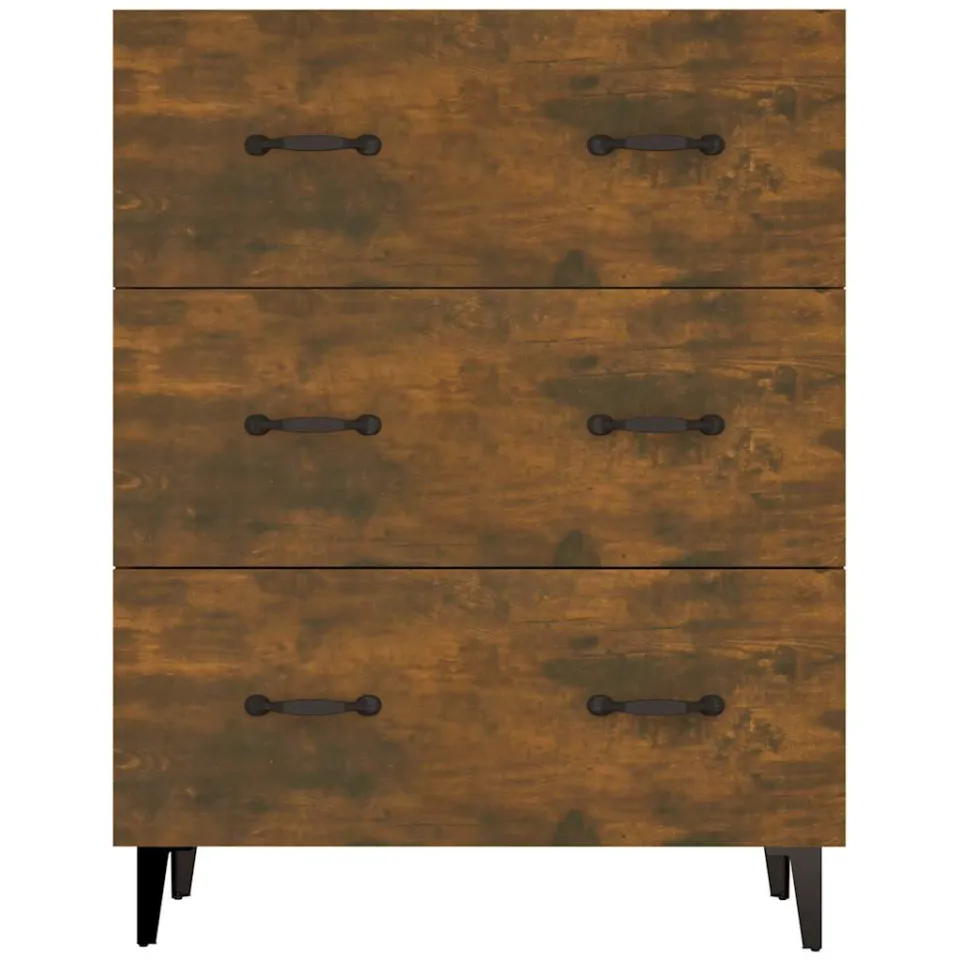 vidaXL Dressoir 69,5x34x90 cm bewerkt hout gerookt eikenkleurig, foto 4