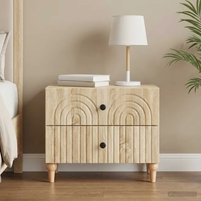 vidaXL Nachtkastje Sonoma Eiken 62 x 34,5 x 48 cm Bewerkt hout, foto 2