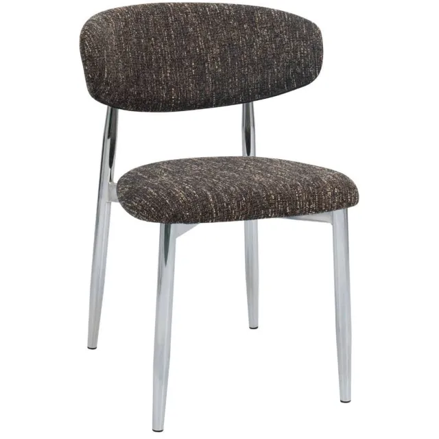 Giga Meubel eetkamerstoel Skara donkerbruin chrome bruin/chrome