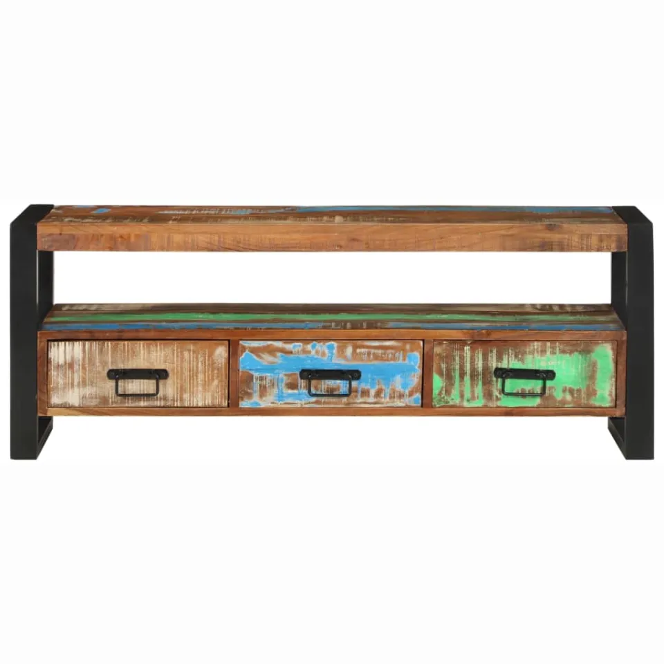 vidaXL Tv-meubel 120x30x45 cm massief gerecycled hout bruin, foto 2