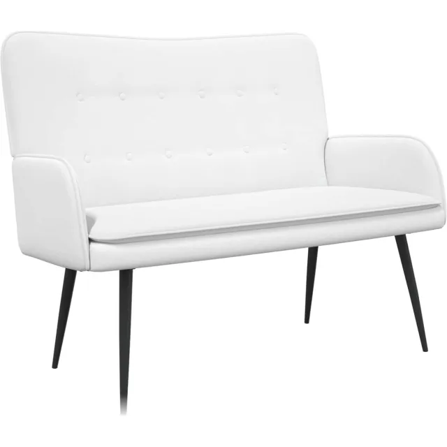vidaXL 2-Zits - Sofa - Wit - 115 - x - 61 - x - 87 - cm - Stof