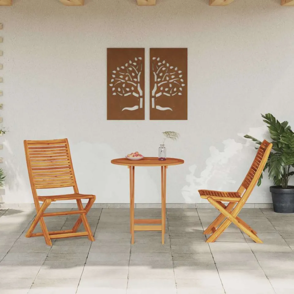 vidaXL Vouw Bistro Set 3 st Bruin Massief Acaciahout, foto 3