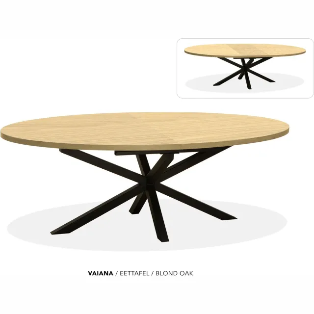 Maxfurn Ovale uitschuiftafel 180/240 | Zeer krasvast | Kleur: Blond Oak