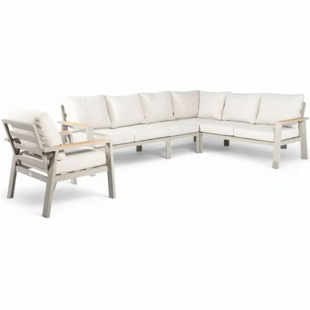 Belito Lotte Loungeset Hoekbank Nr. 6 | Taupe Aluminium | 288 x 220 cm | 7-persoons