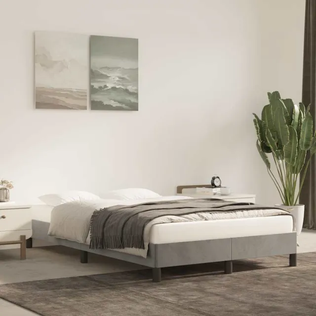 vidaXL Bedframe zonder matras 120x190 cm fluweel lichtgrijs
