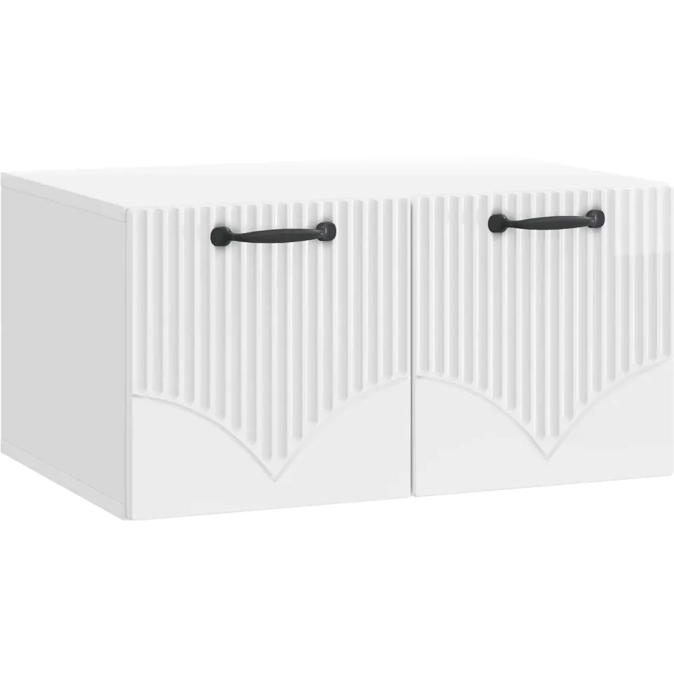 vidaXL Wandbeugel TV-kast Hoogglans Wit 59,5 x 41 x 30 cm Bewerkt hout, foto 3