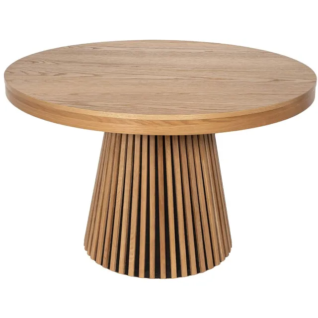 Vente-unique Uitschuifbare eettafel voor 4 tot 6 personen eikenfineer - Naturel - CARMIZA Natuurlijk licht