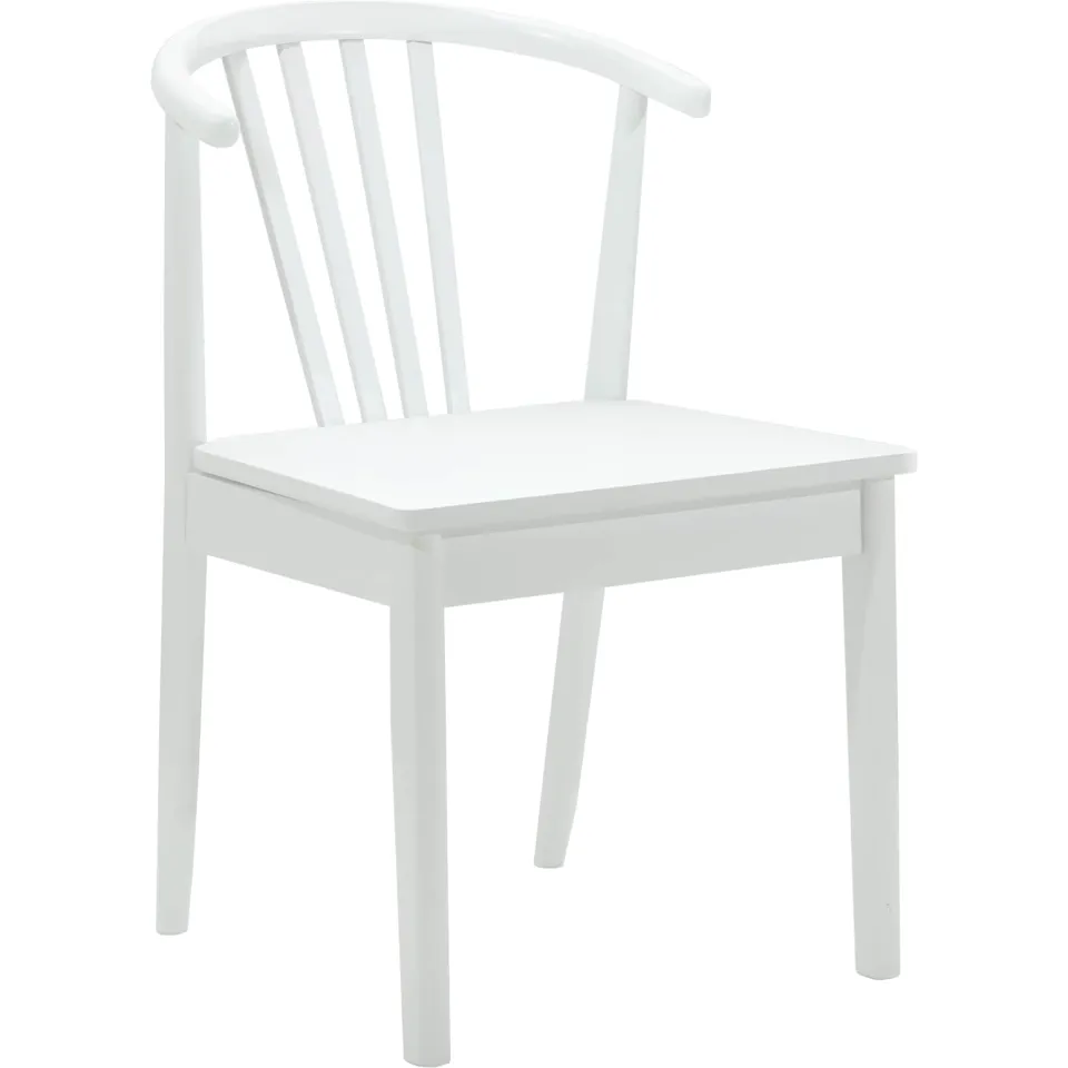 vidaXL Eetkamerstoel 2 st Massief Rubberhout Wit 51 x 61 x 80,5 cm, foto 4